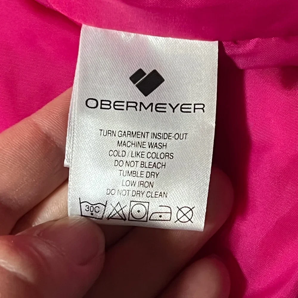 Obermeyer Teen Girls L 14-16 Ski Jacket Floral Multi Color Insulated Hooded Pink